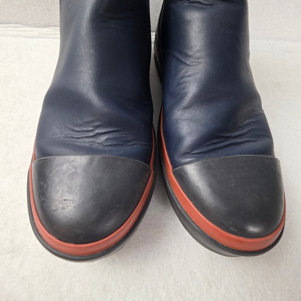 Penelope Chilvers Navy Leather Chelsea Boots Rubber Cap Toe Spain Size 39 US 8.5 - Picture 5 of 9